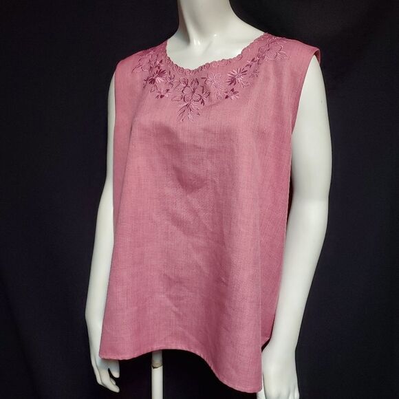 Bon Worth Pink Floral Tank Top (L) - Picture 1 of 5